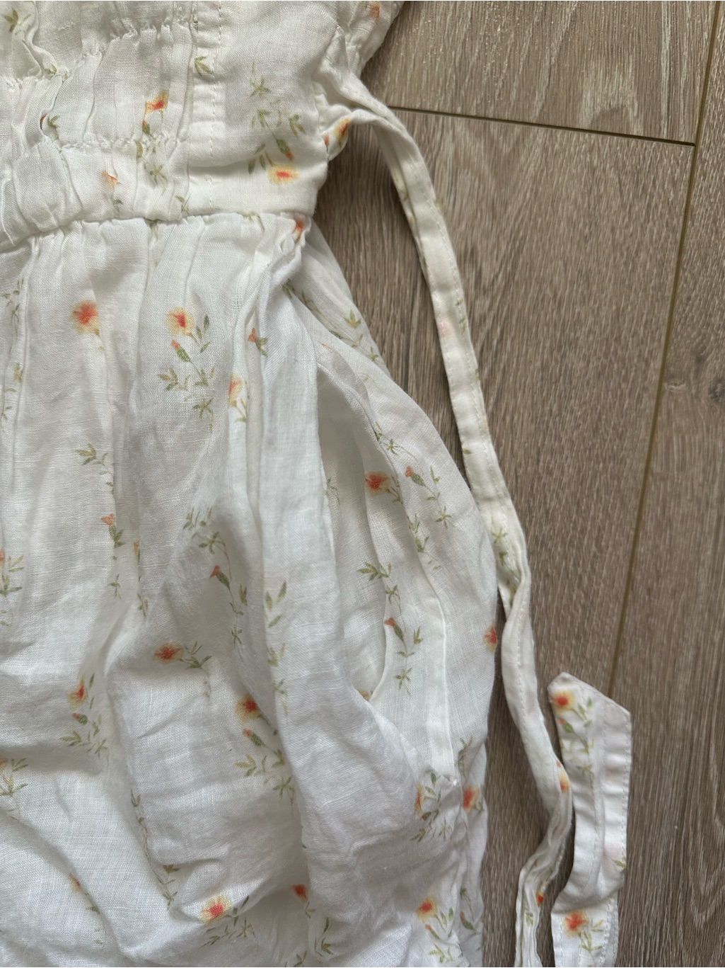 Linennaive Bergamote 20 Floral Linen Dress Midi Cottagecore White Sz 4xl — image 6 of 8